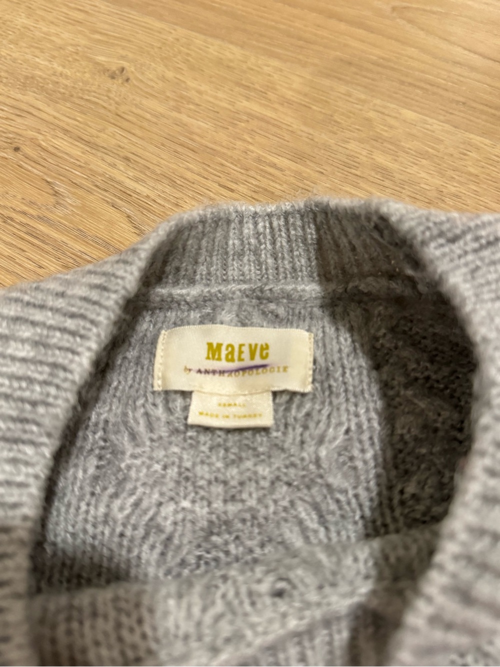 Anthropologie Maeve Gray Sweater with Red Flowers - Picture 4 of 5